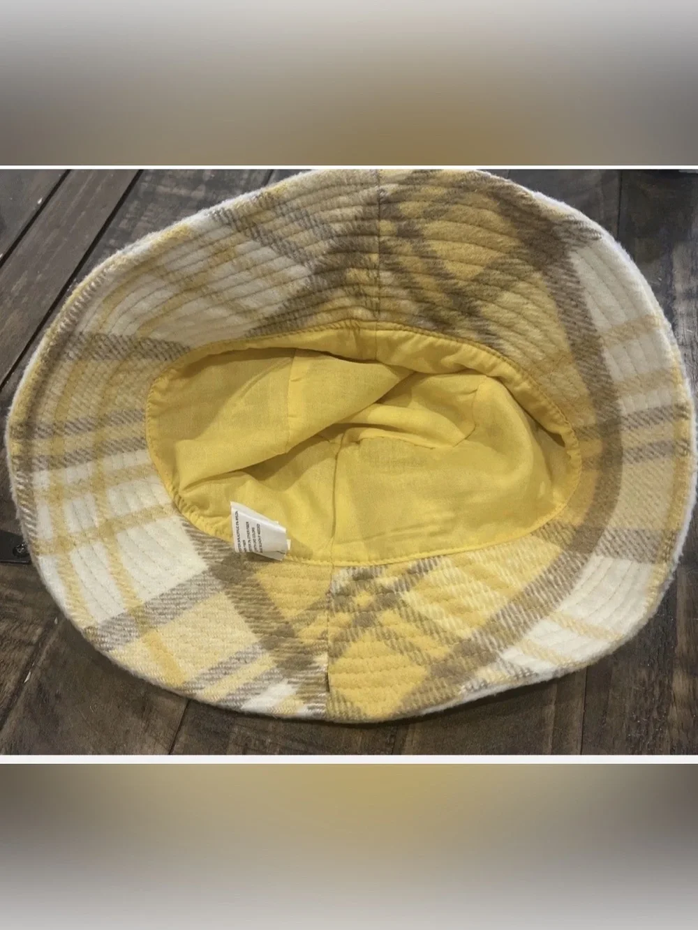 Art Class Girls Yellow Plaid Bucket Hat Soft Summer Beach Sun Hat OSFM NWT